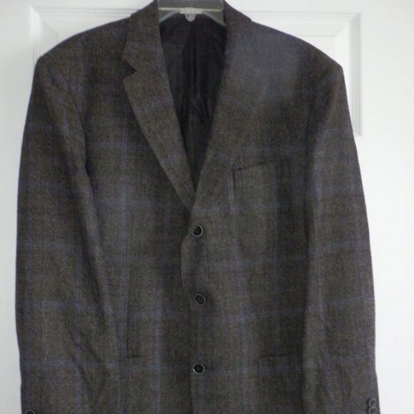 Joseph Abboud Heritage Men's Blazer Sport Coat Size 42 Regular Brown Plaid Wool - Picture 1 of 12